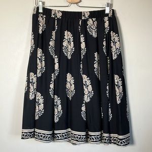 Solitaire Skirt floral A-line full black tan print women’s size L